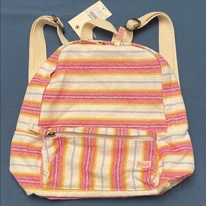 Billabong Mini Mama Pink and Yellow Striped Backpack